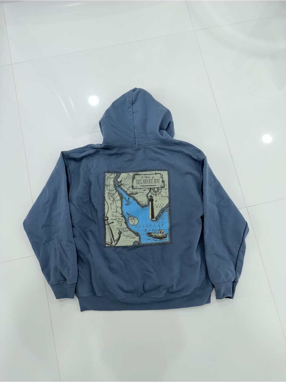 Blue Graphic Back Hoodie - Men Jackets & Coats